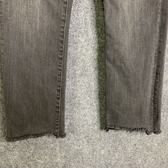 American Eagle Outfitters Black Denim Jeans Women 12 Long Hi- Rise Crop Flare - Picture 3 of 12